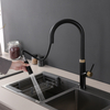 Gowo Water Black Mixer صنبور مطبخ ذهبي غير لامع بسعر رائع